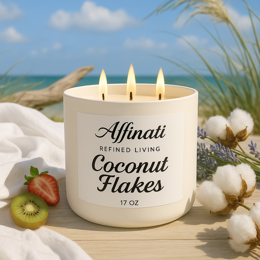 Coconut Flakes 3-Wick Candle - Affinati