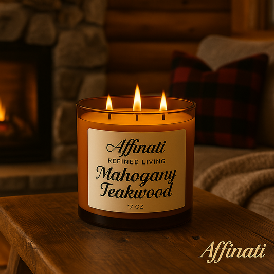 3-Wick Mahogany Teakwood Candle - Affinati
