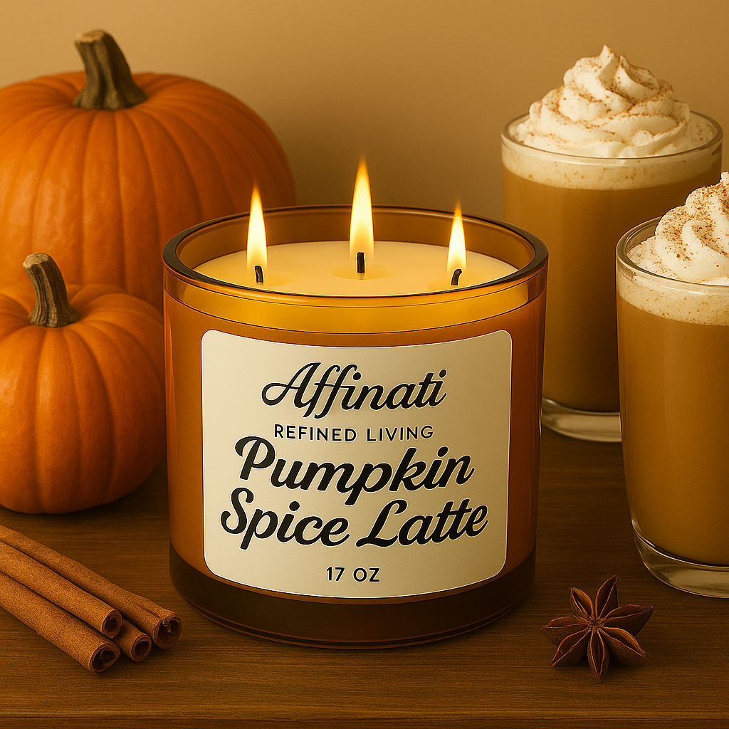 Pumpkin Spice Latte 3-Wick Candle - Affinati