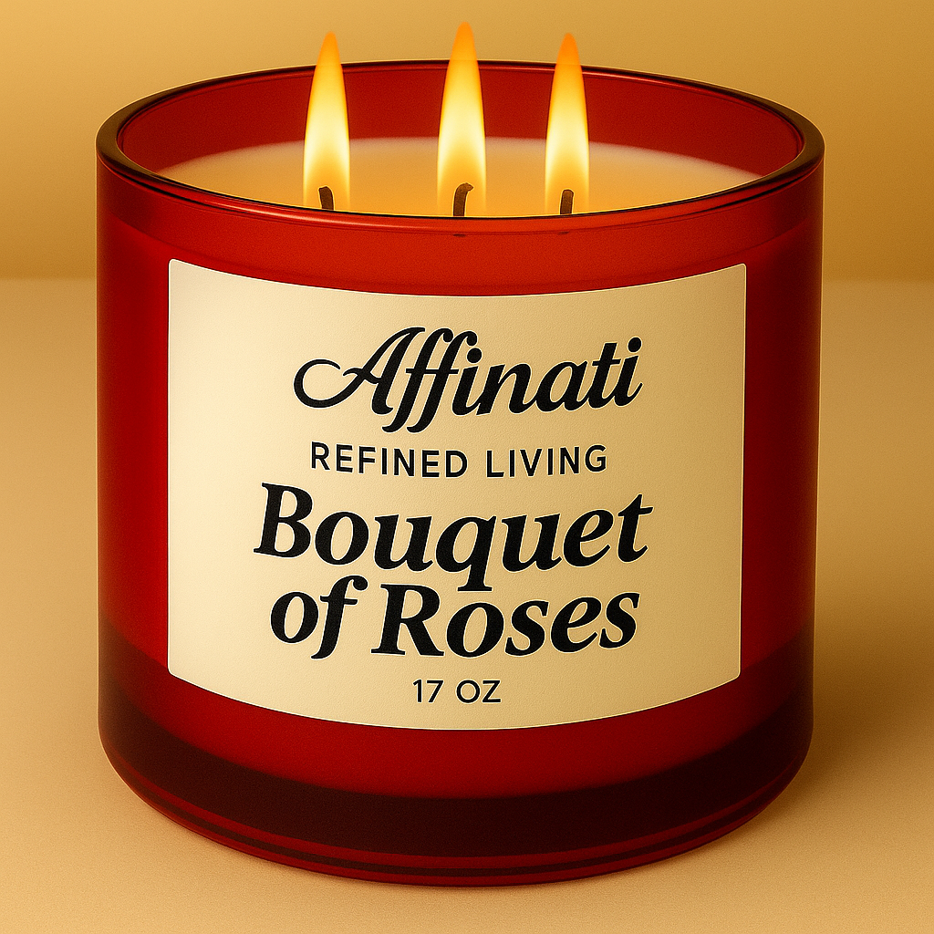3-Wick Bouquet of Roses Candle