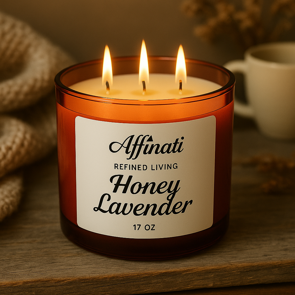 3-Wick Honey Lavender Candle - Affinati