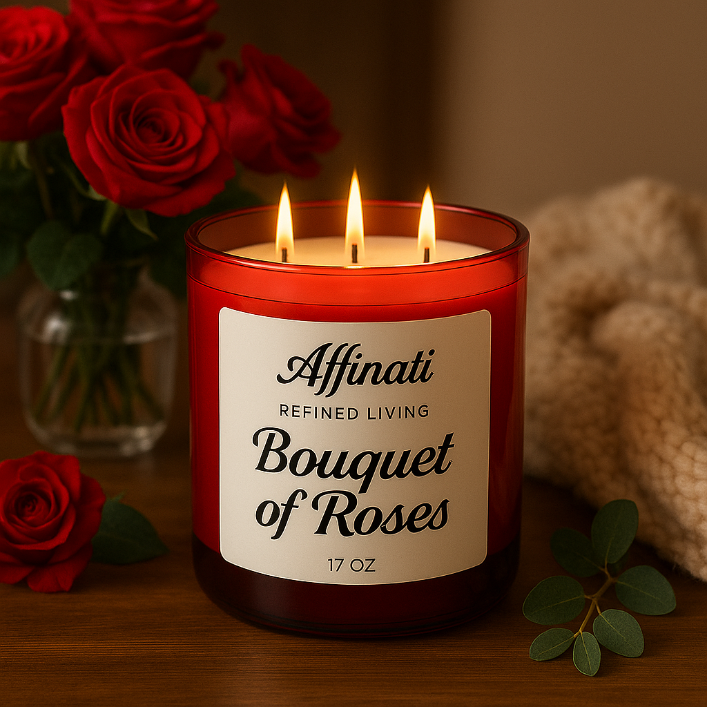 3-Wick Bouquet of Roses Candle - Affinati