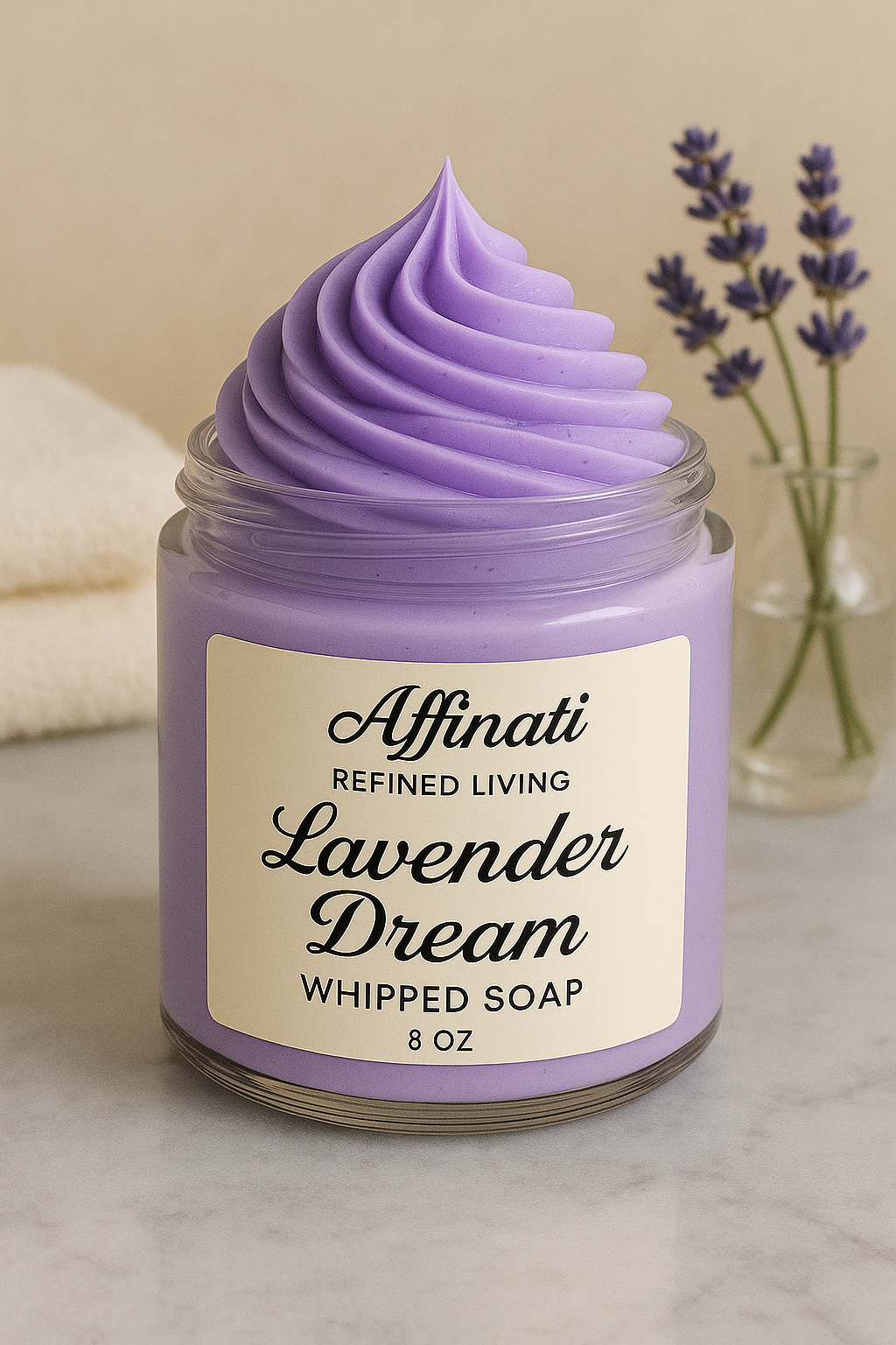 Lavender Dream Whipped Soap – Calming Whipped Cleanser for Soft, Smooth Skin - Affinati