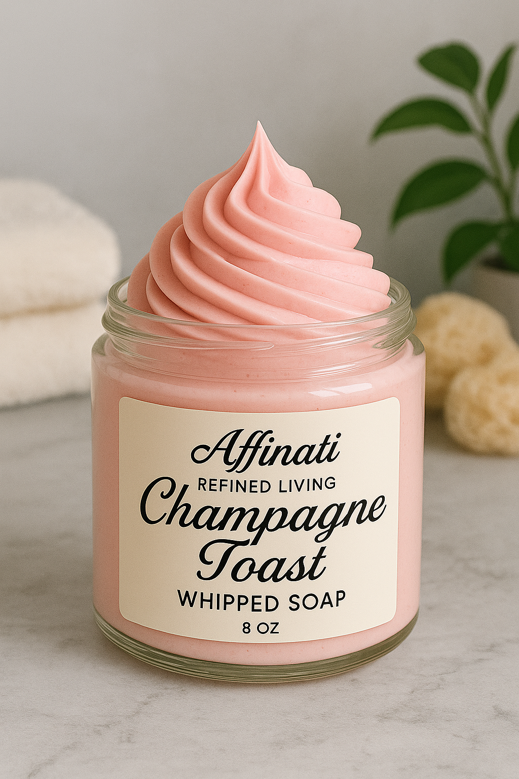 Champagne Toast Whipped Soap – Bubbly Sweet Scented Cleanser for Silky Skin - Affinati
