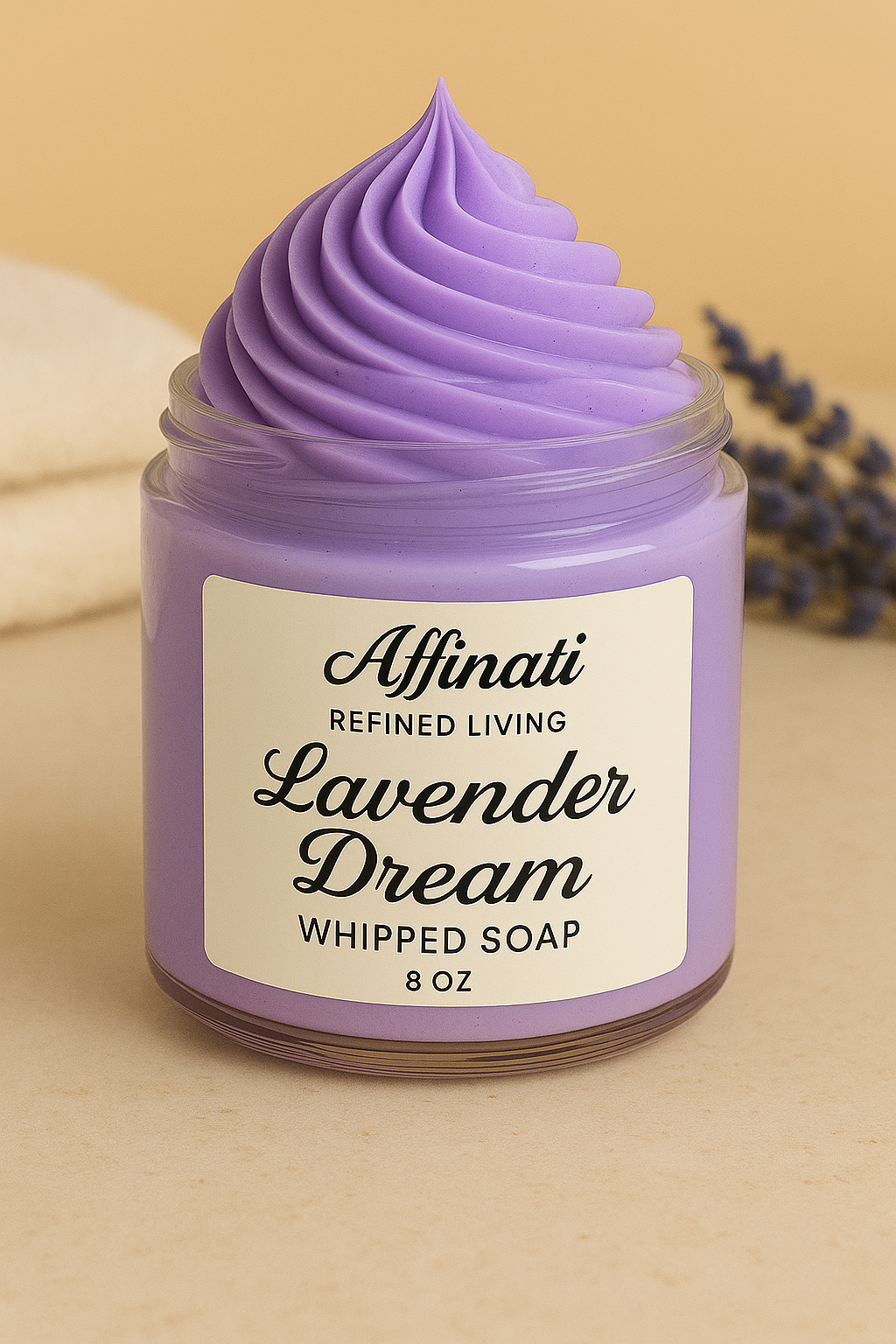 Lavender Dream Whipped Soap – Calming Whipped Cleanser for Soft, Smooth Skin - Affinati