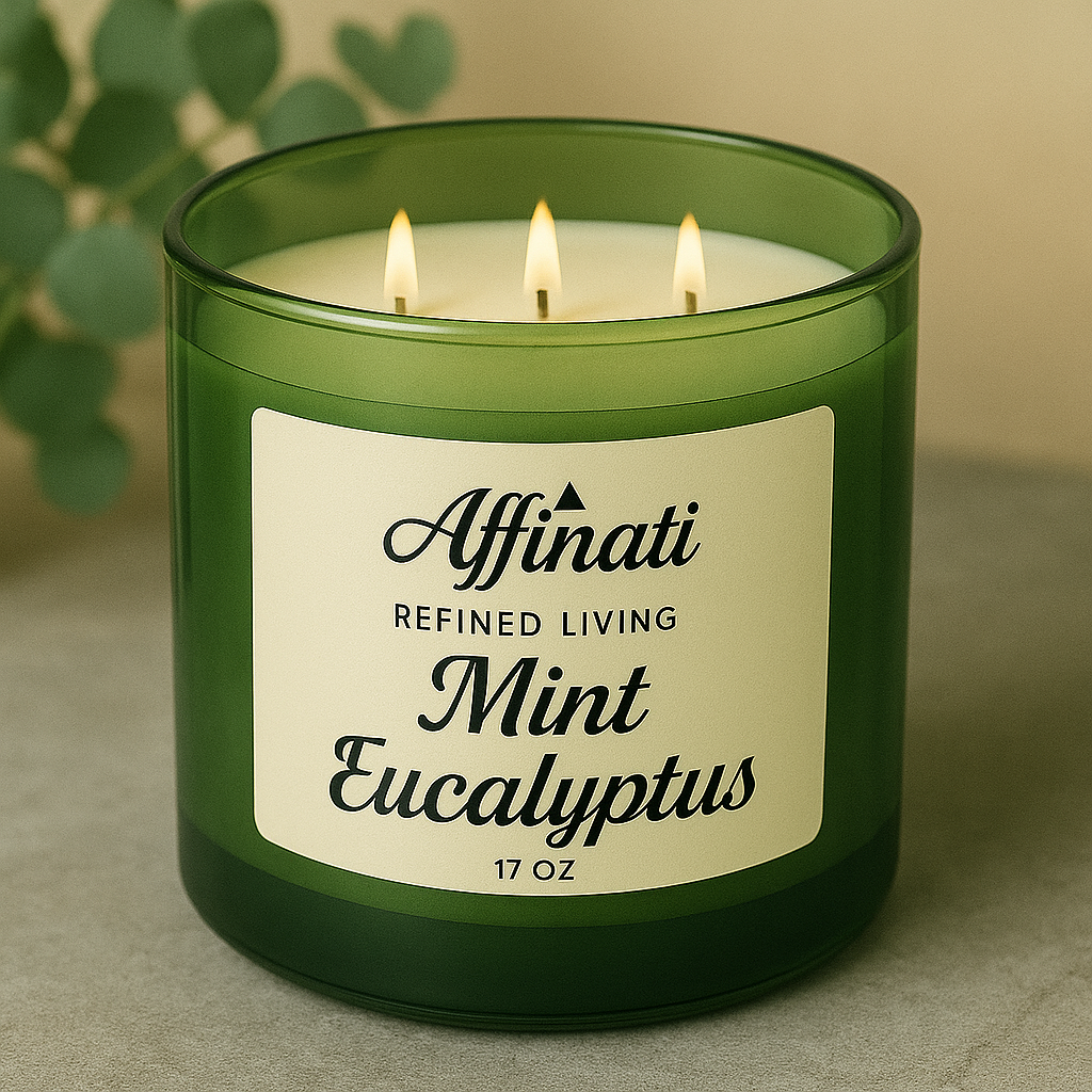 3-Wick Mint Eucalyptus Candle - Affinati