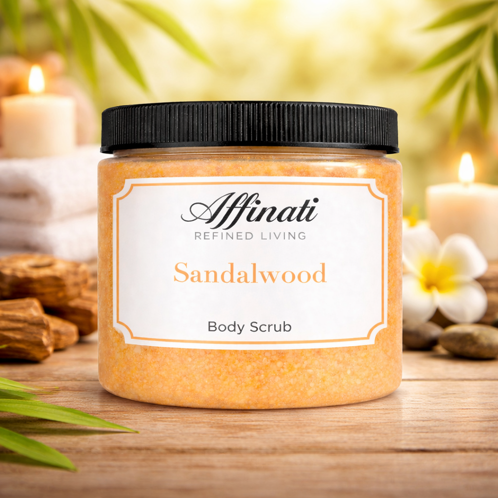 Tělový peeling ze santalového dřeva 20 oz | Šlehaný solný peeling