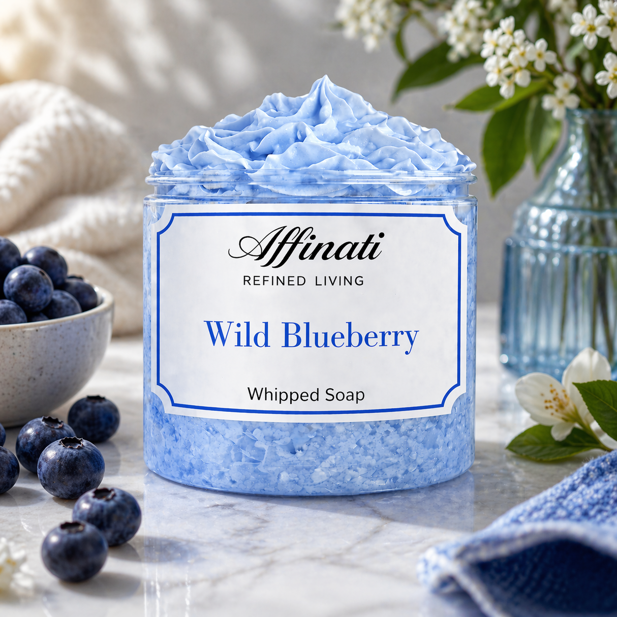 Wild Blueberry Whipped Soap - 20 oz - Affinati