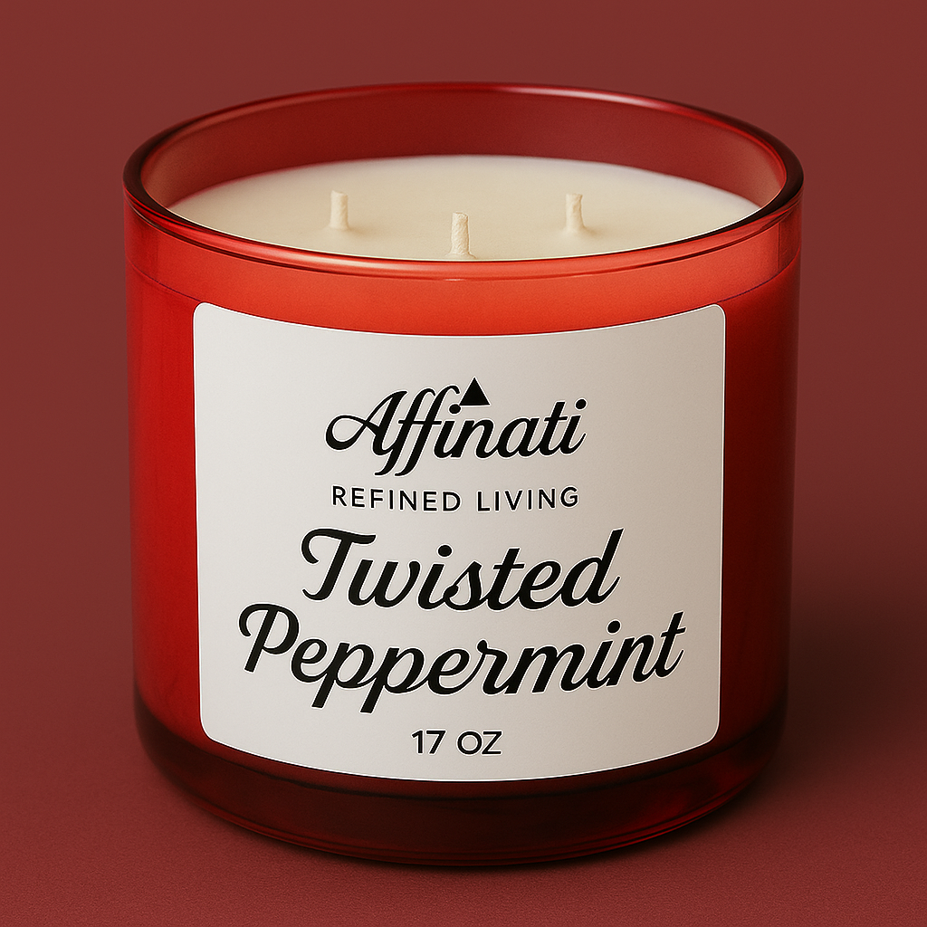 3-Wick Twisted Peppermint Candle