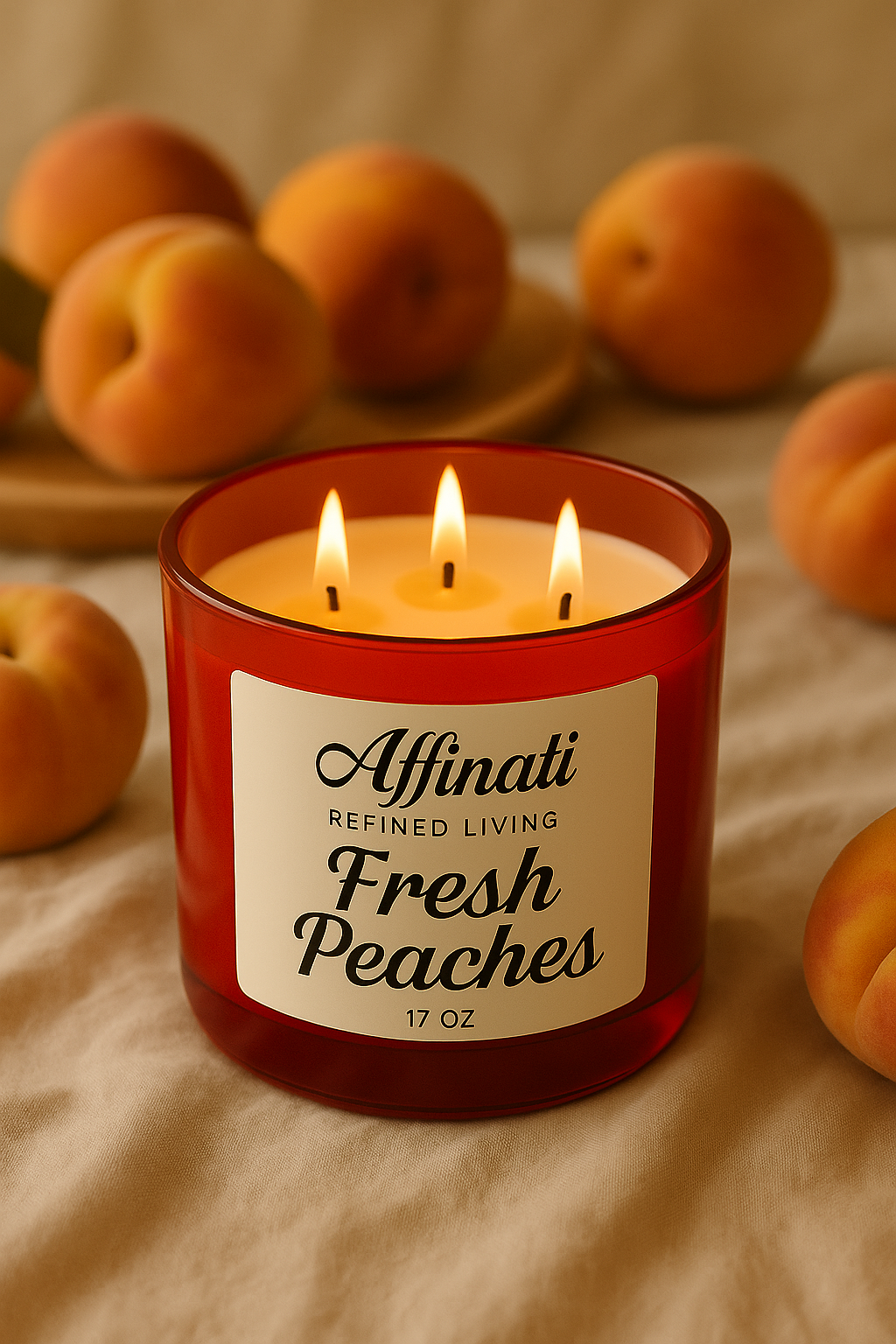 3-Wick Fresh Peaches Candle - Affinati