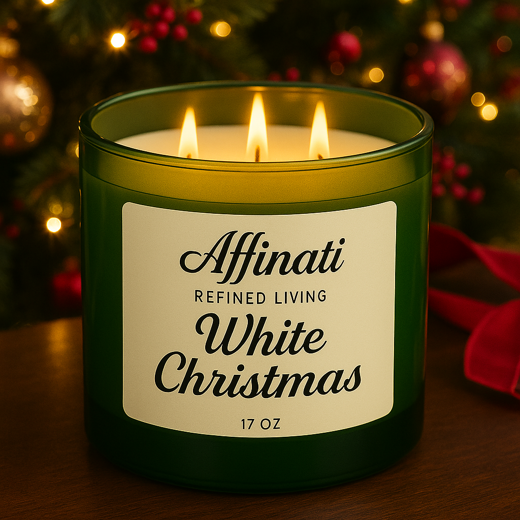 3-Wick White Christmas Candle