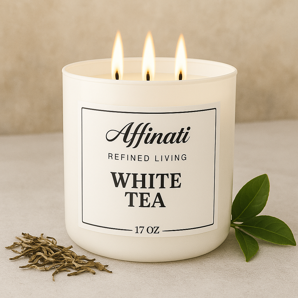 3-Wick White Tea Candle - Affinati