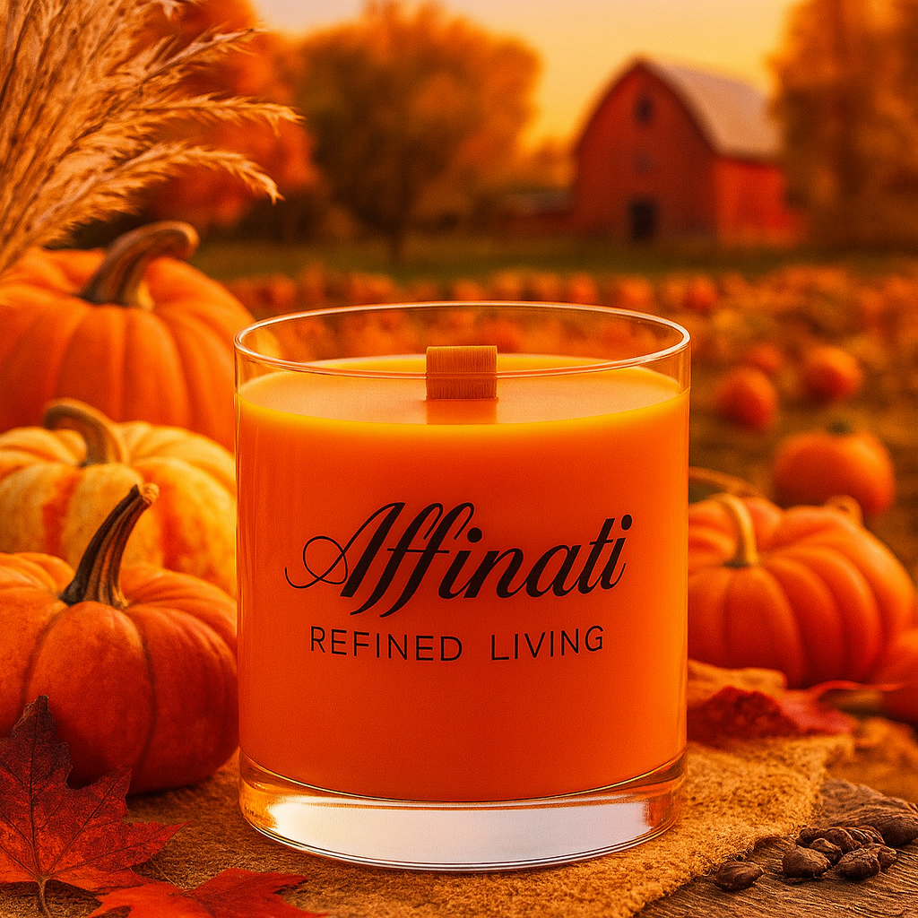 Velvet Harvest Wooden Wick Candle – Luxury 10 oz Soy Blend | Affinati