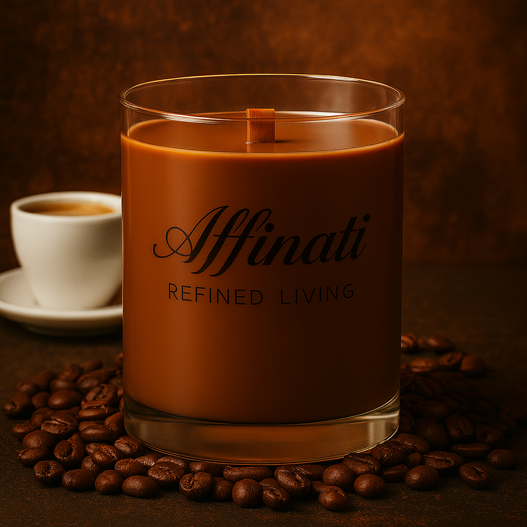 Espresso Luxe Wooden Wick Candle – Luxury 10 oz Soy Blend | Affinati