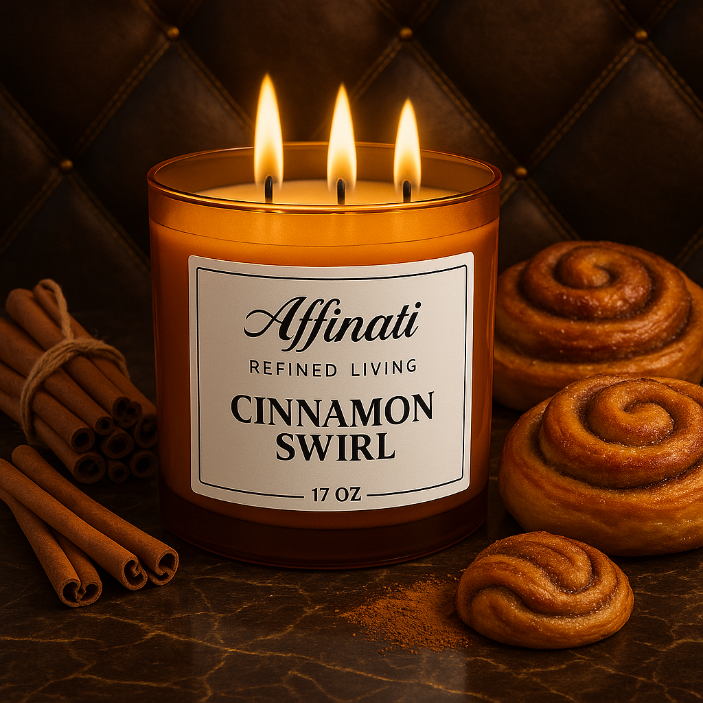 3-Wick Cinnamon Swirl Candle - Affinati