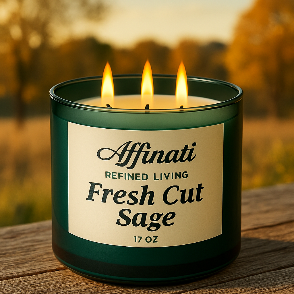 3-Wick Fresh Cut Sage Candle - Affinati