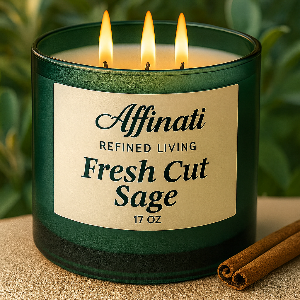 3-Wick Fresh Cut Sage Candle - Affinati