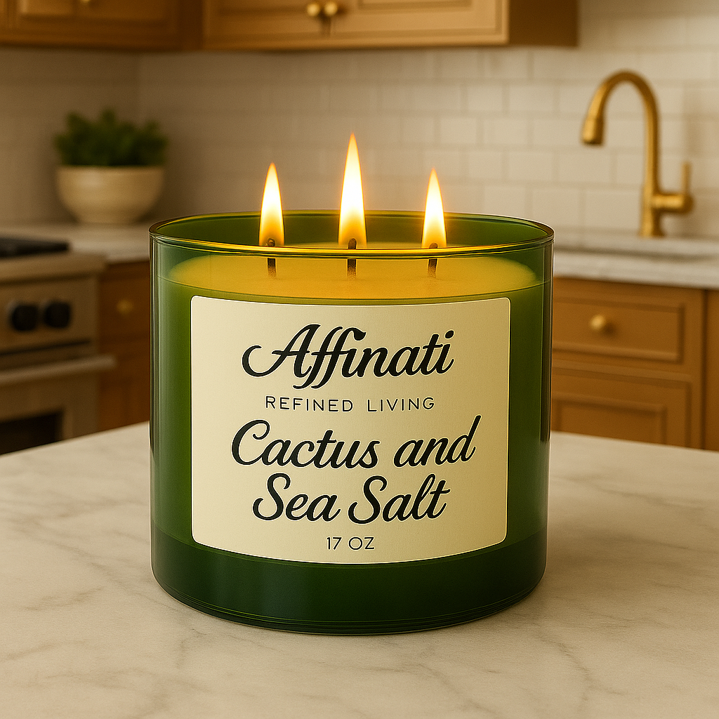 3-Wick Cactus & Sea Salt Candle - Affinati