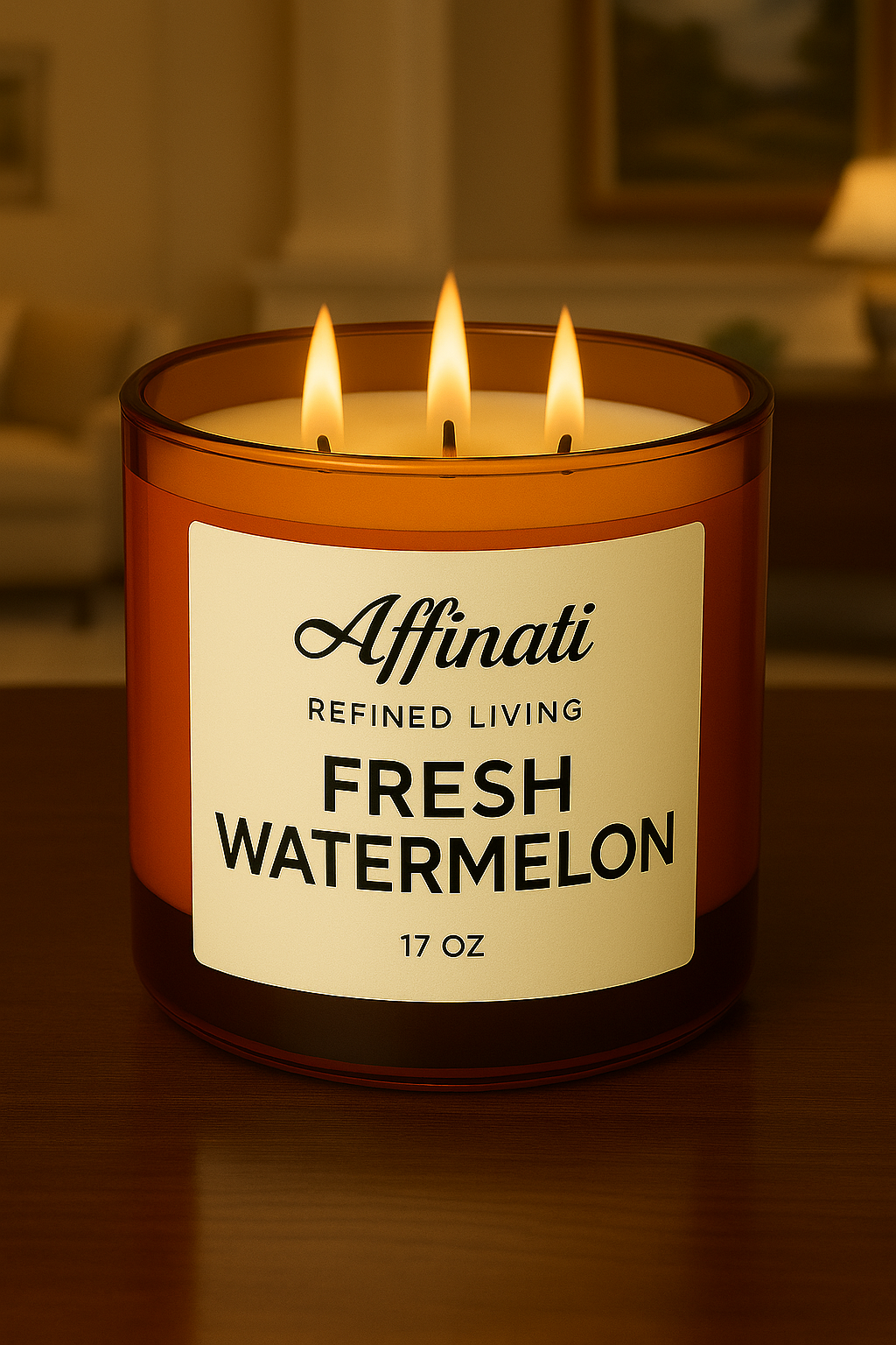 3-Wick Fresh Watermelon Candle - Affinati