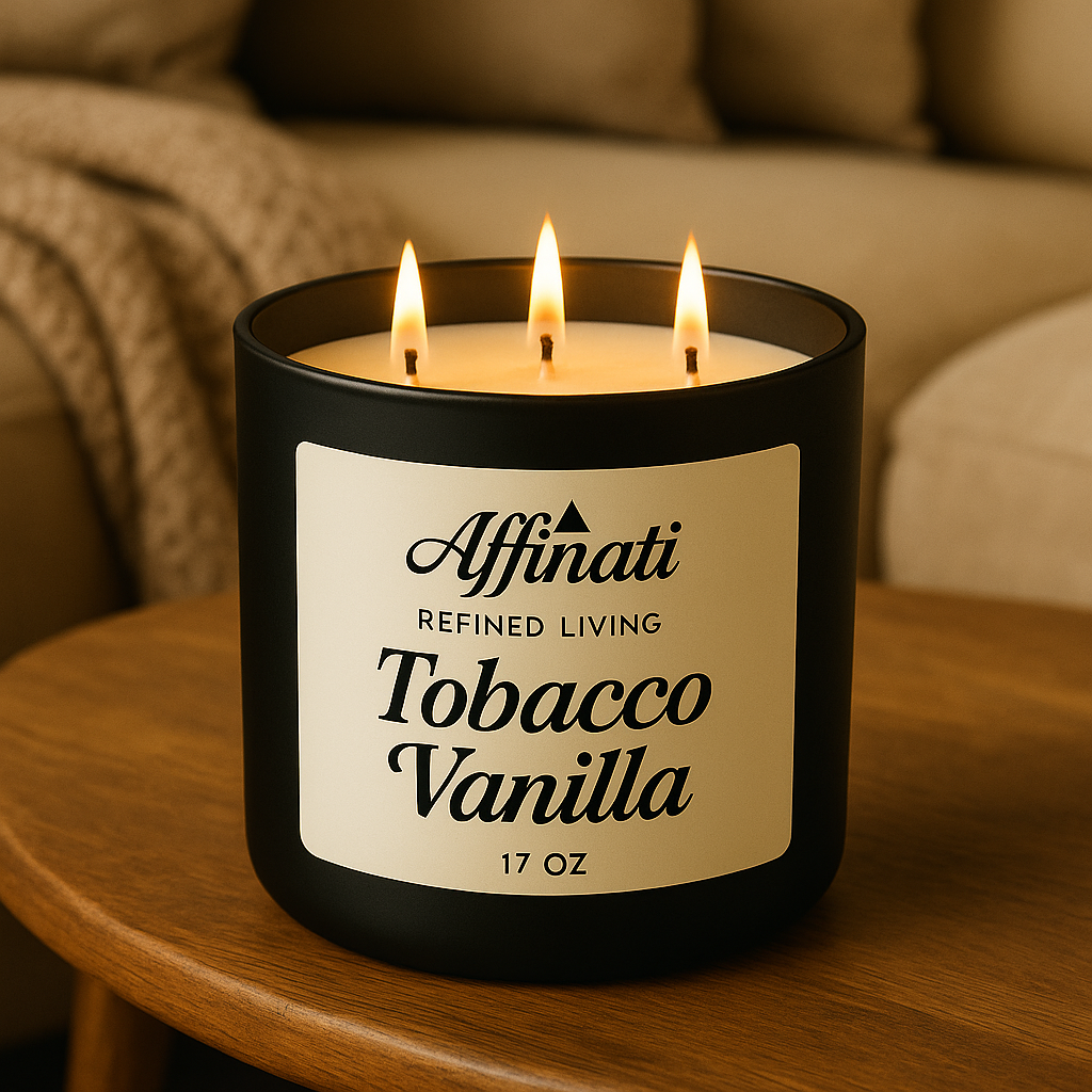 3-Wick Tobacco Vanilla Candle - Affinati