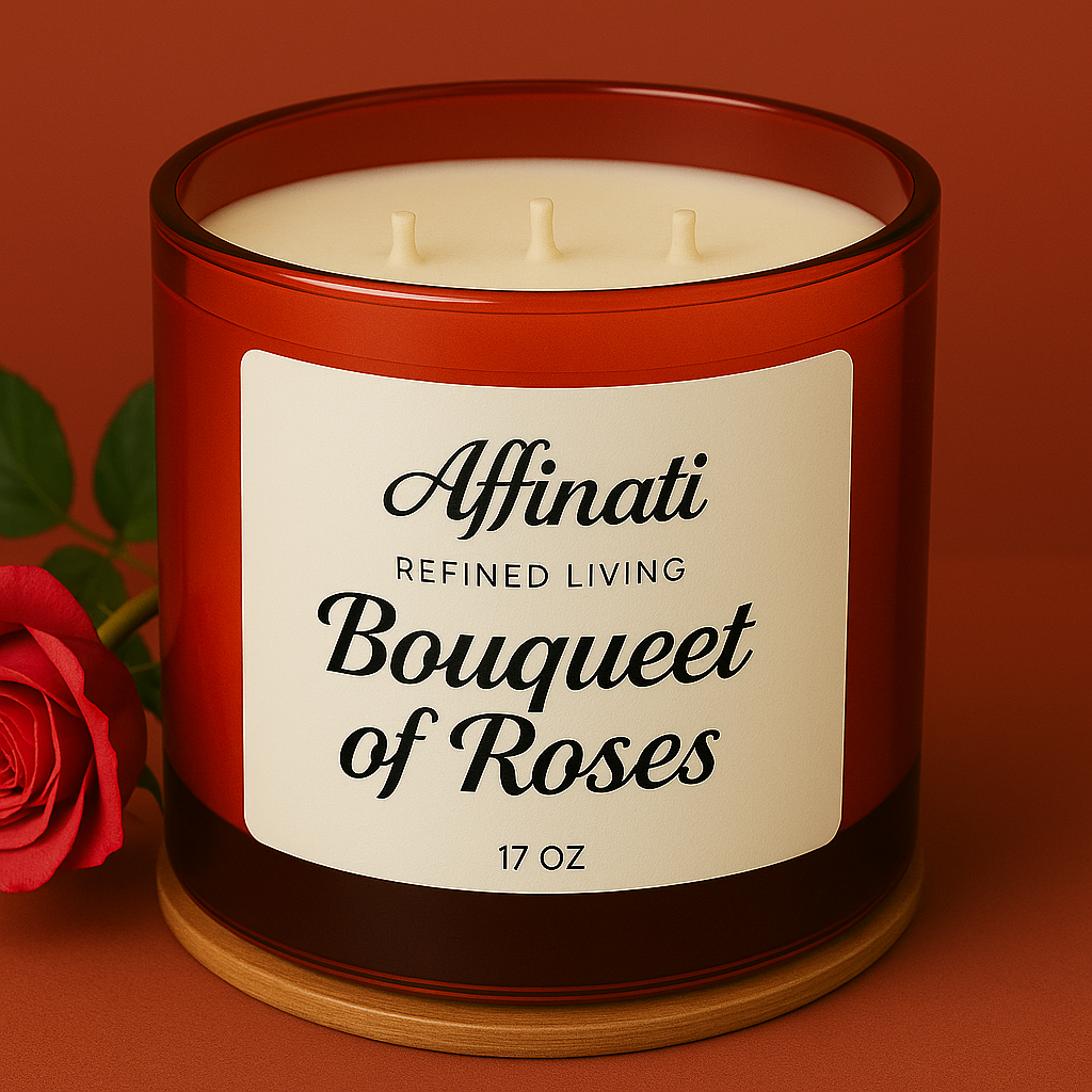 3-Wick Bouquet of Roses Candle - Affinati