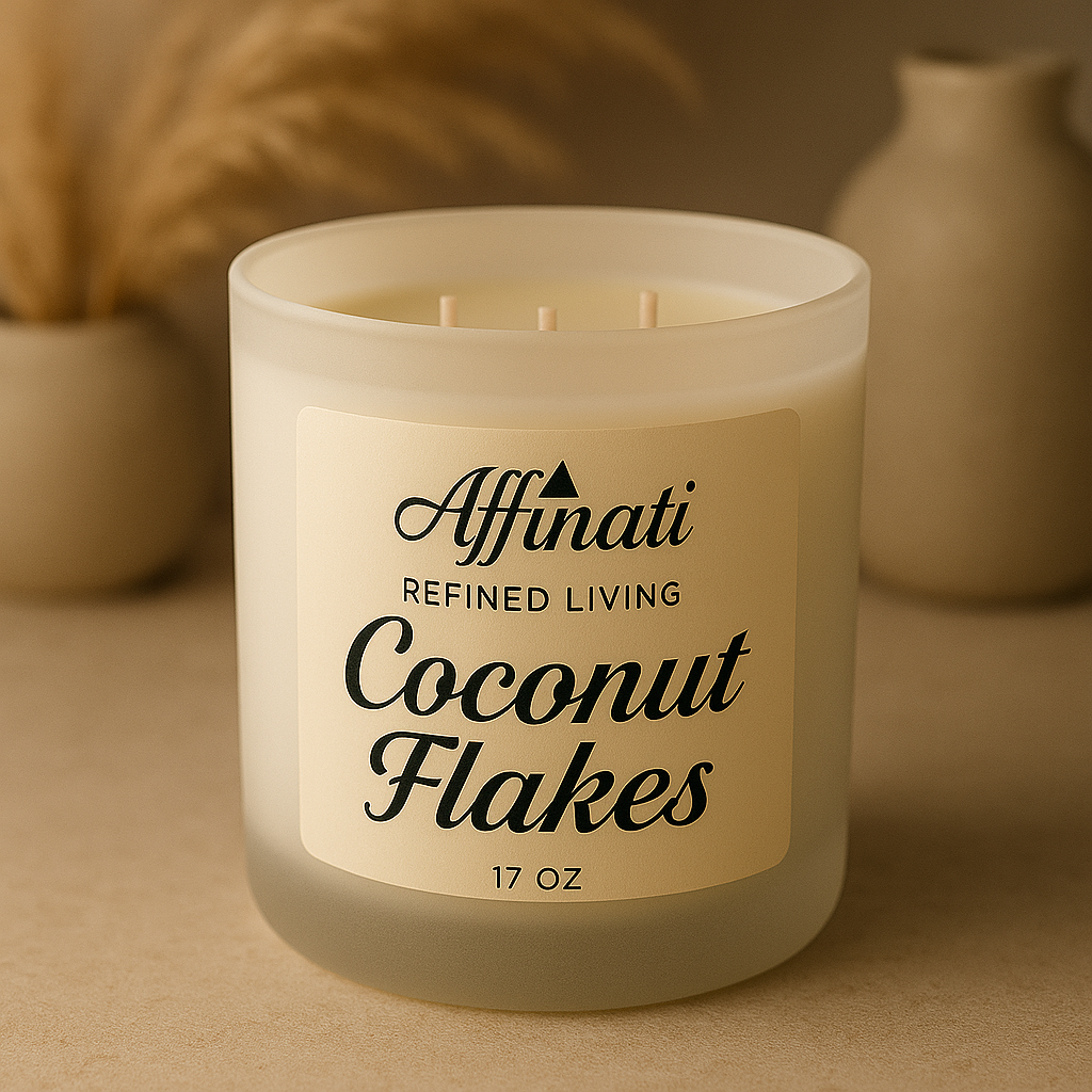 3-Wick Coconut Flakes Candle - Affinati
