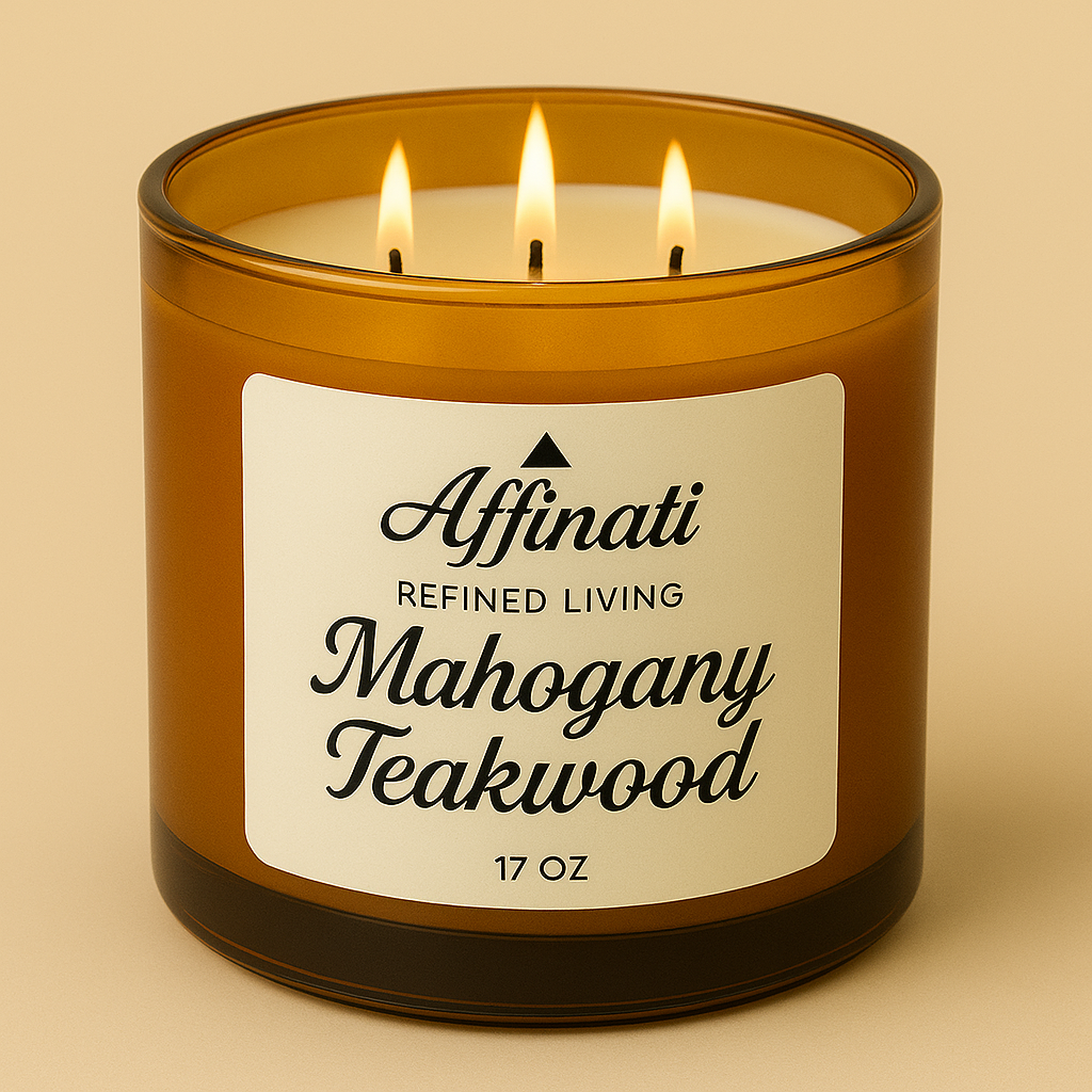 3-Wick Mahogany Teakwood Candle - Affinati