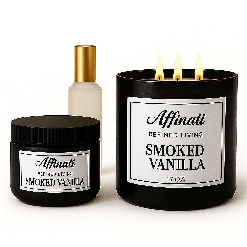Affinati Smoked Vanilla Collection | Candle, Spray & Lotion