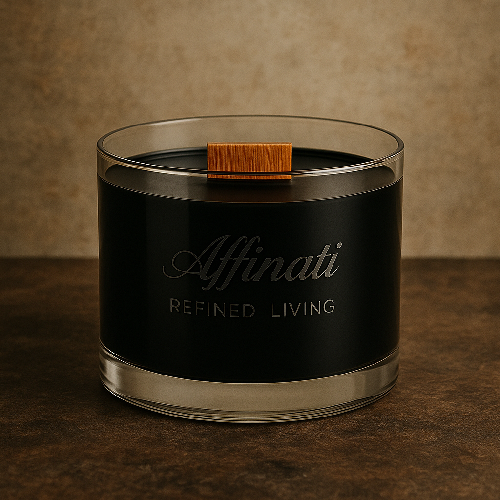 Smoked Bourbon Wooden Wick Candle – Luxury 15 oz Soy Blend | Affinati
