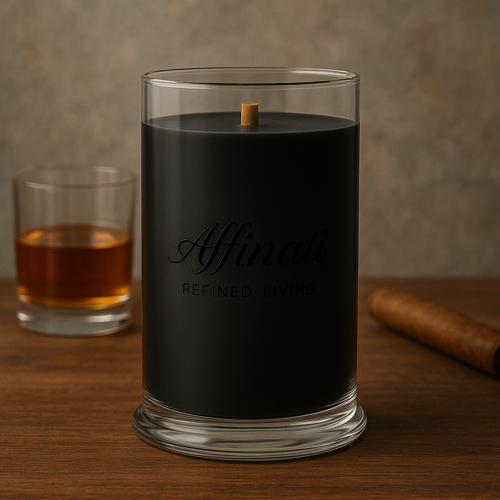 Smoked Bourbon Wooden Wick Candle – Luxury 21 oz Soy Blend | Affinati