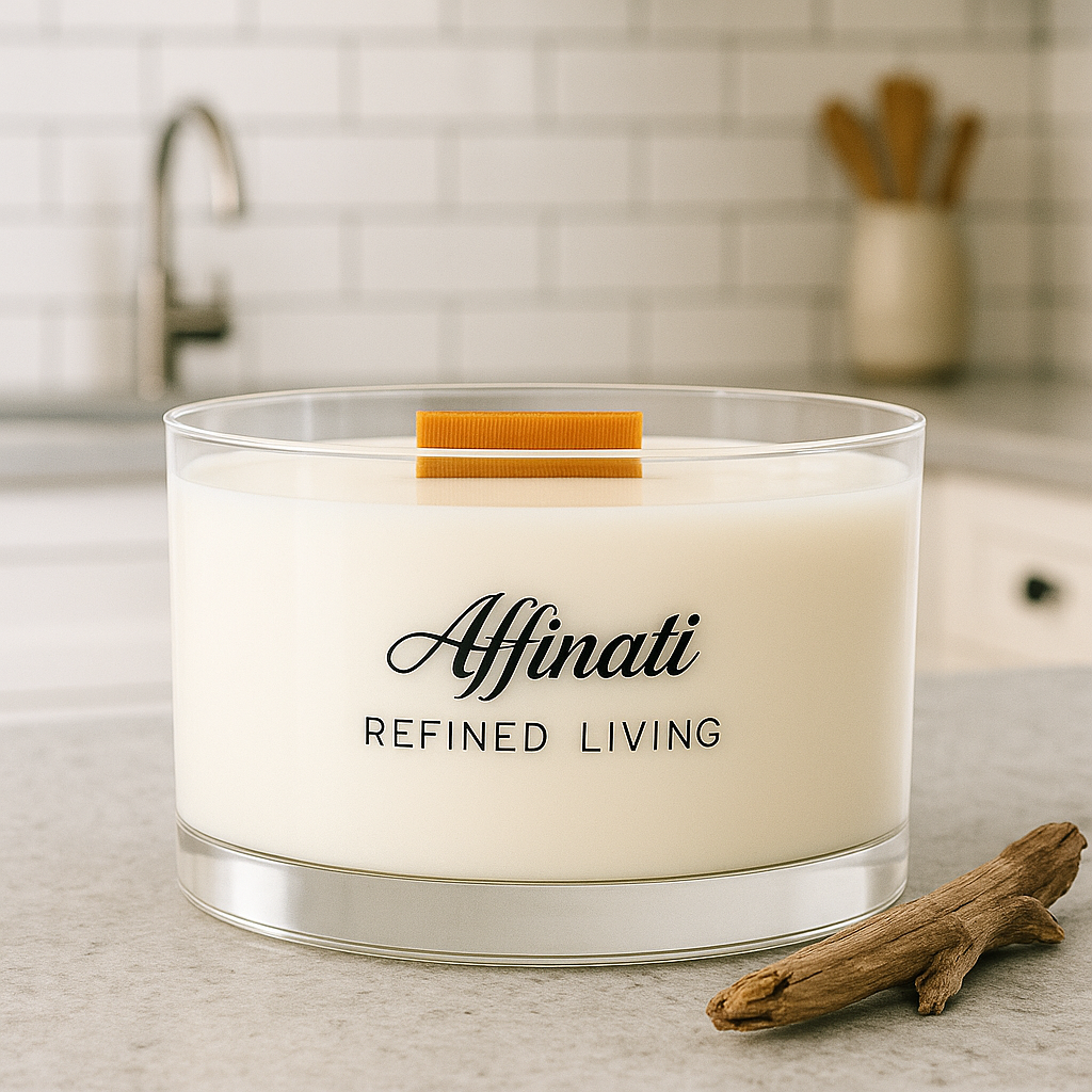 White Driftwood Wooden Wick Candle – Luxury 15 oz Soy Blend | Affinati - Affinati
