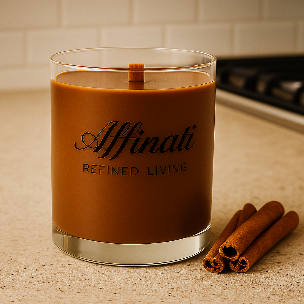 Cinnamon Reserve Wooden Wick Candle – Luxury 10 oz Soy Blend | Affinati