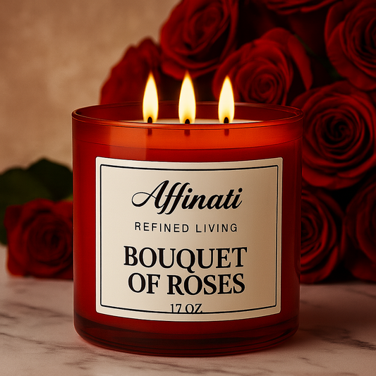 Bouquet of Roses 3-Wick Candle - Affinati