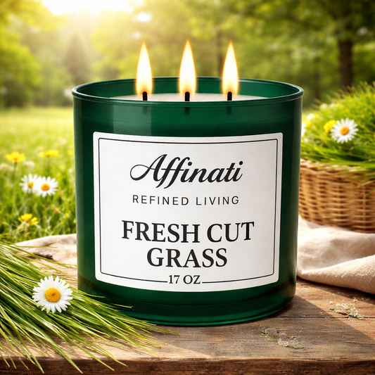 Fresh Cut Grass 3-Wick Candle - Affinati