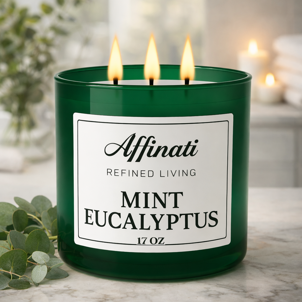 Mint Eucalyptus 3-Wick Candle - Affinati