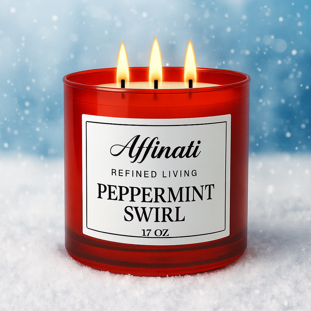 Peppermint Swirl 3-Wick Candle - Affinati