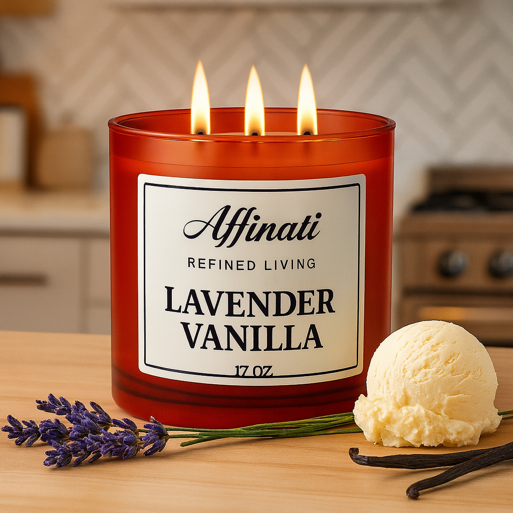Lavender Vanilla 3-Wick Candle - Affinati