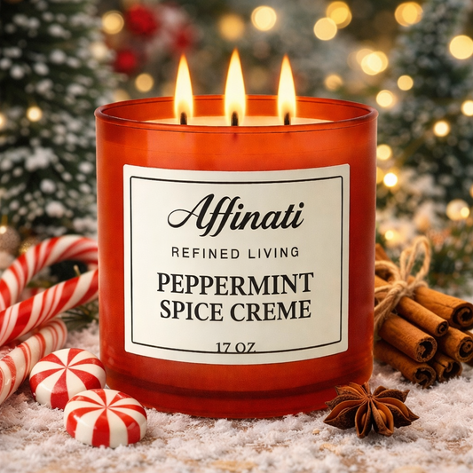 Peppermint Spice Creme 3-Wick Candle - Affinati