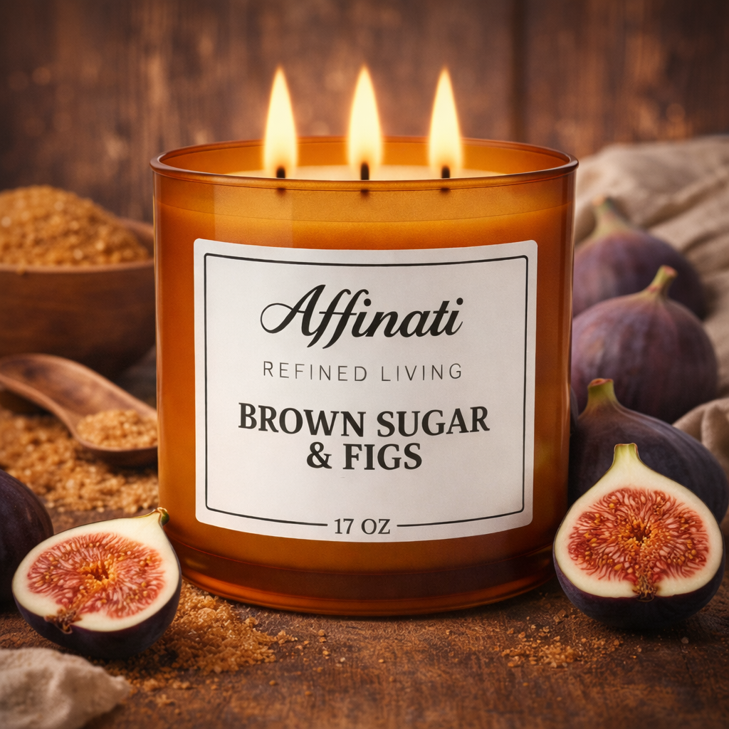 Brown Sugar & Figs 3-Wick Candle - Affinati