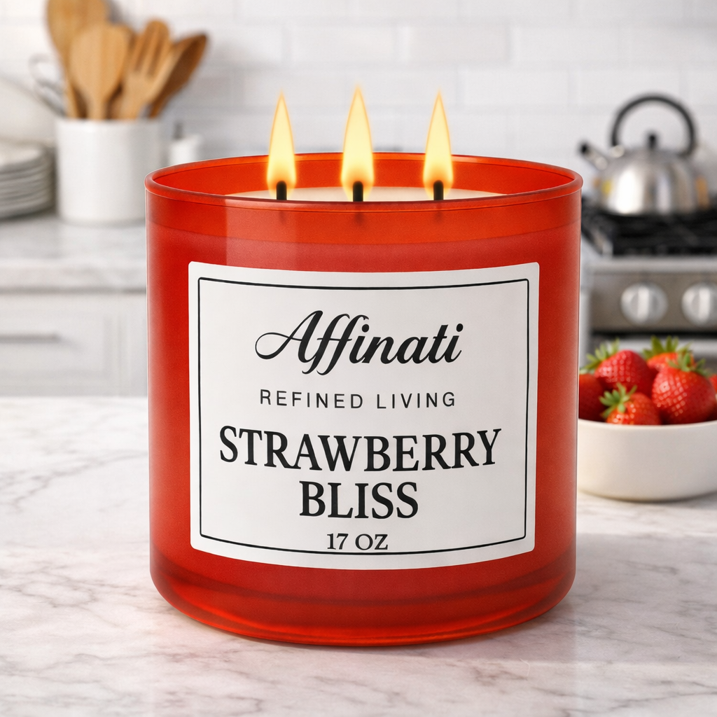 Strawberry Bliss 3-Wick Candle - Affinati