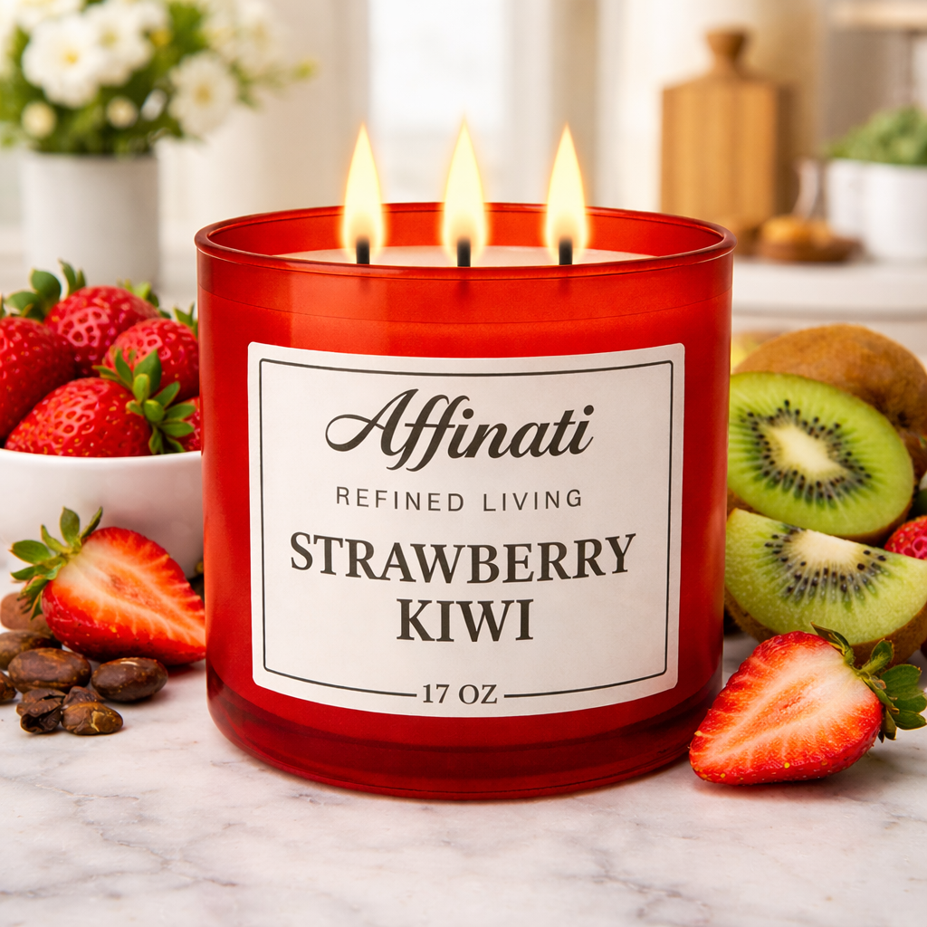 Strawberry Kiwi 3-Wick Candle - Affinati