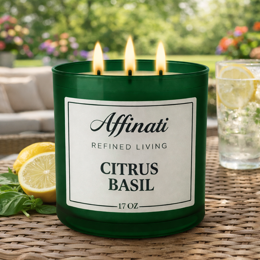 Citrus Basil 3-Wick Candle - Affinati