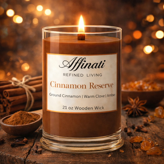 Cinnamon Reserve Wooden Wick Candle - Affinati