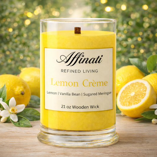 Lemon Creme Wooden Wick Candle - Affinati
