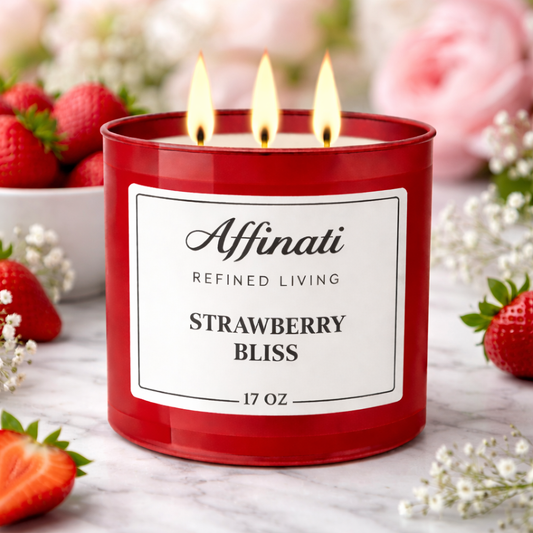 Strawberry Bliss 3-Wick Candle - Affinati