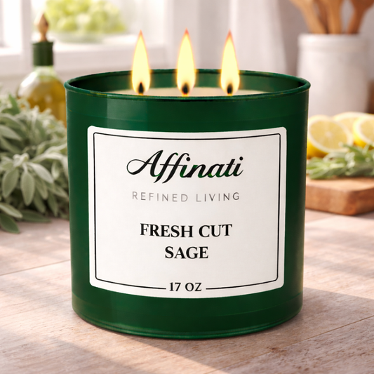 Fresh Cut Sage 3-Wick Candle - Affinati