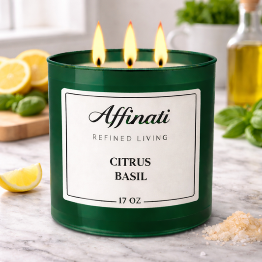 Citrus Basil 3-Wick Candle - Affinati