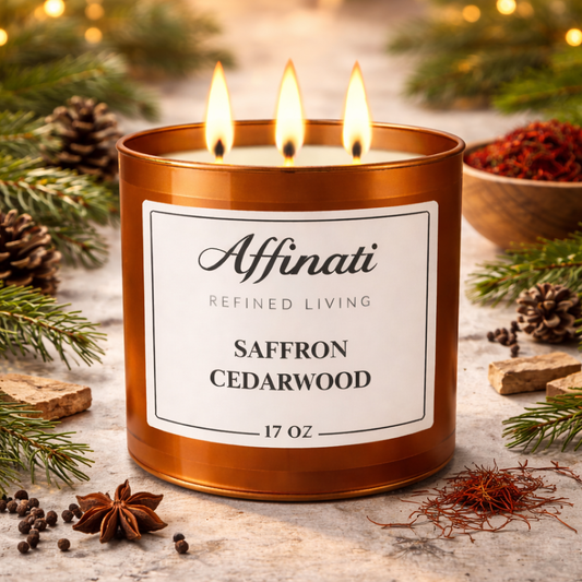 Saffron Cedarwood 3-Wick Candle - Affinati