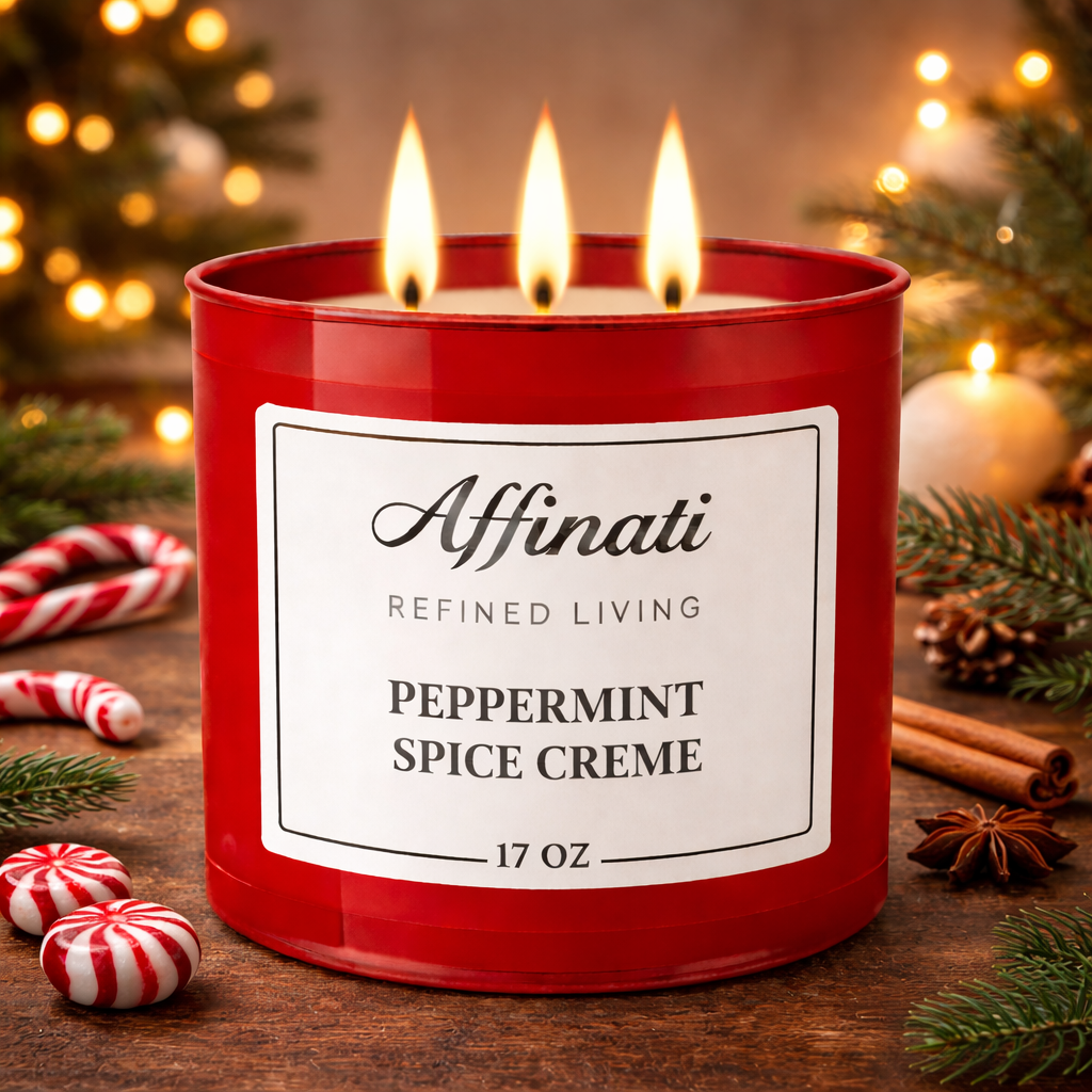 Peppermint Spice Creme 3-Wick Candle - Affinati