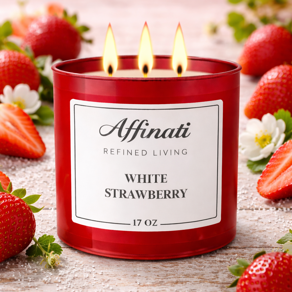 White Strawberry 3-Wick Candle - Affinati